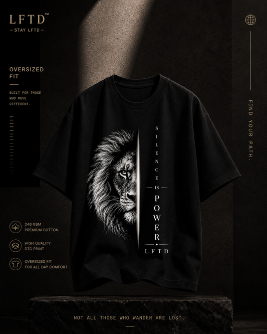 Lion-Silence Is Power Graphic Tee