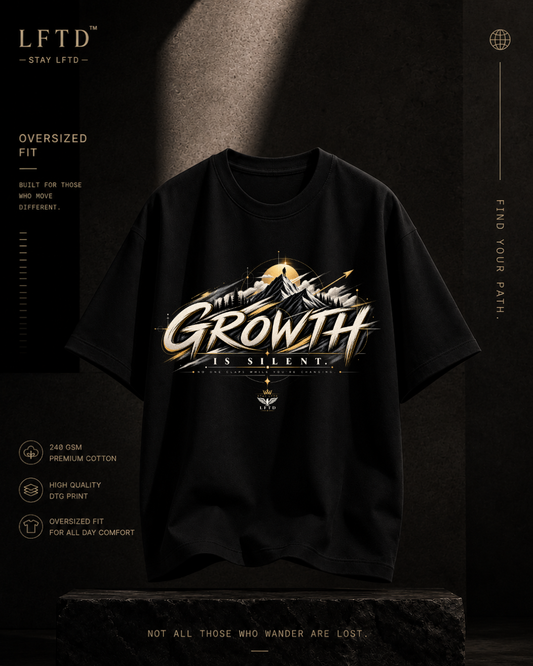 Growth is Silent-Mountain Graphic Tee