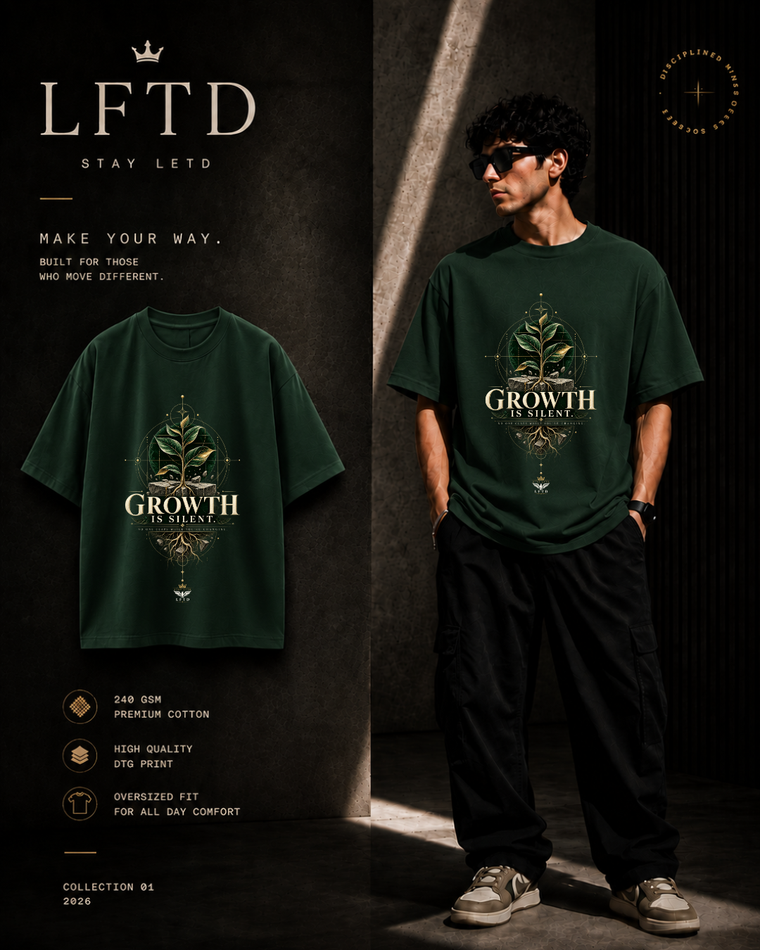 Growth Is Silent-Tree Graphic Tee