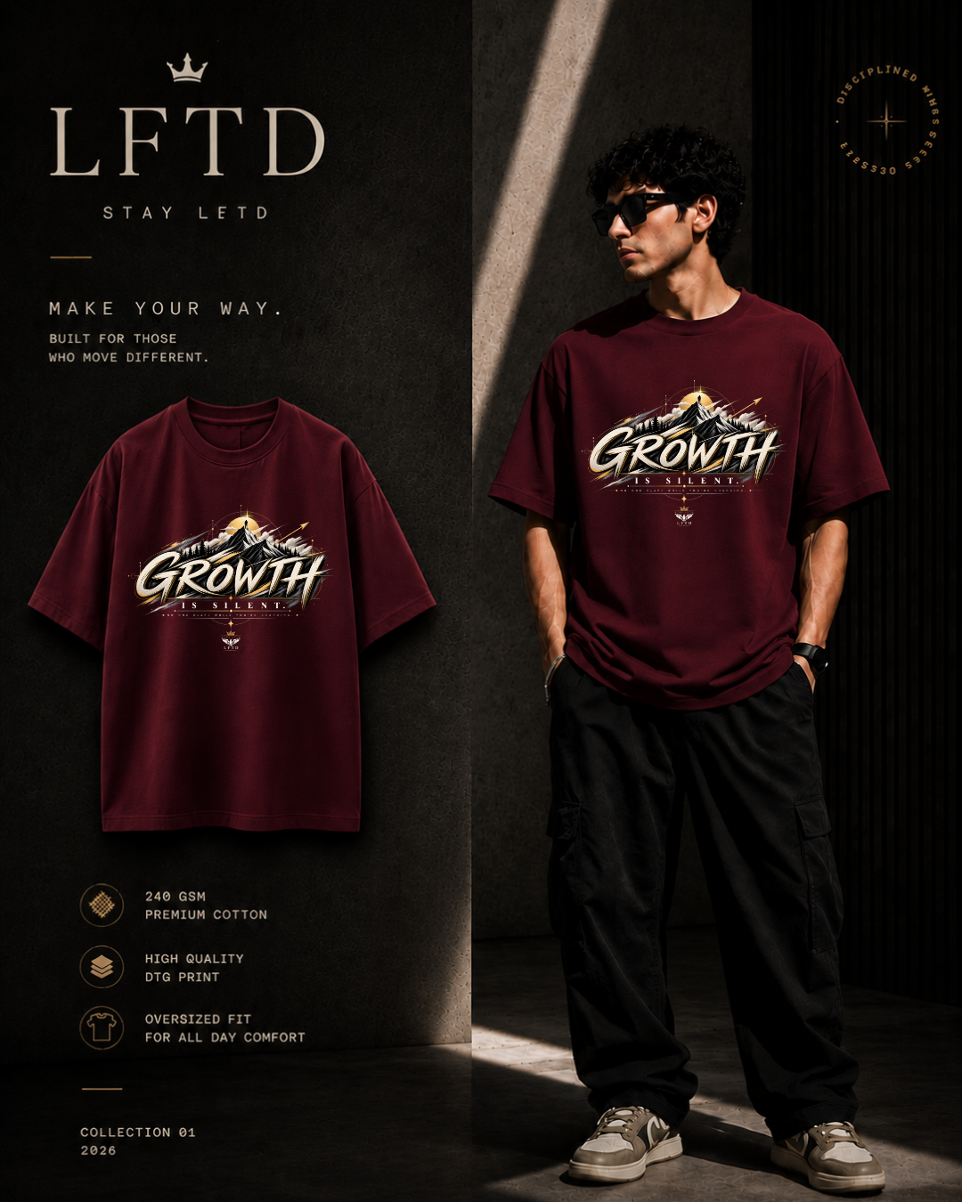 Growth is Silent-Mountain Graphic Tee