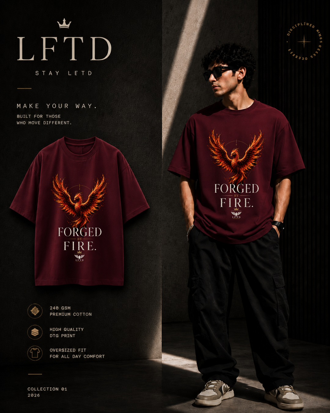 Phoenix-Forged By Fire Graphic Tee