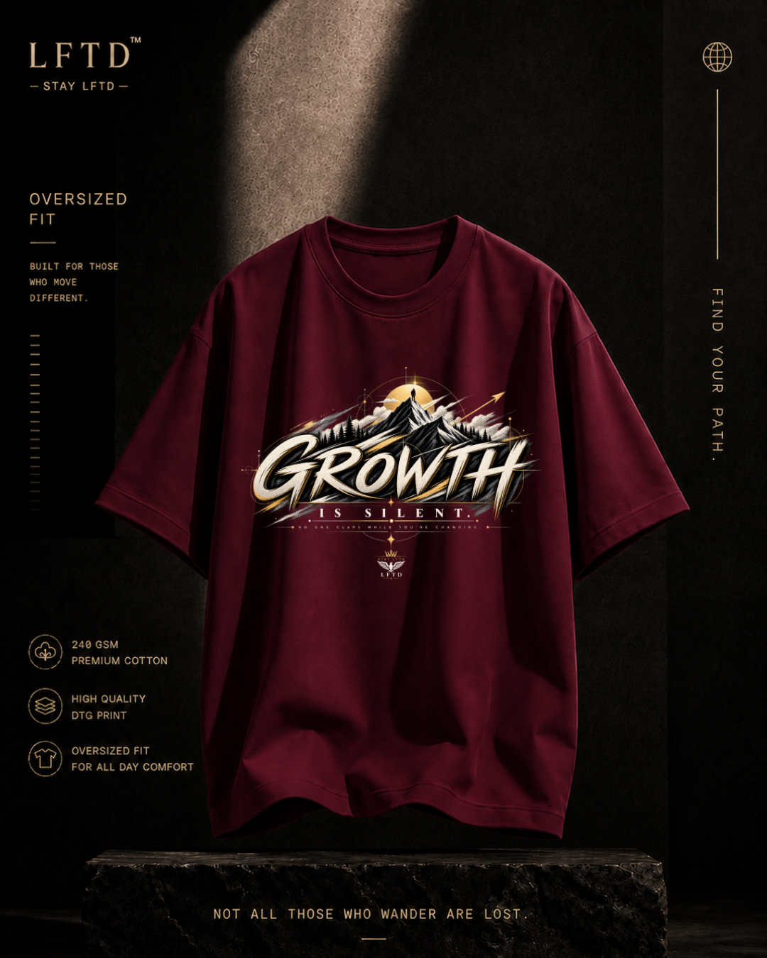 Growth is Silent-Mountain Graphic Tee