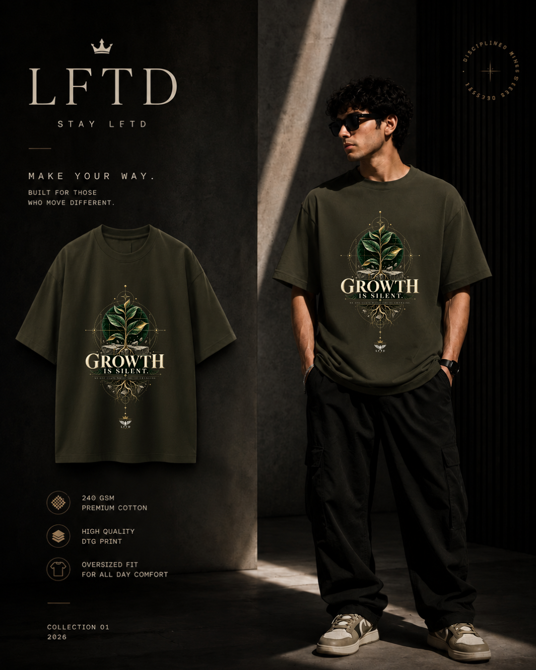 Growth Is Silent-Tree Graphic Tee