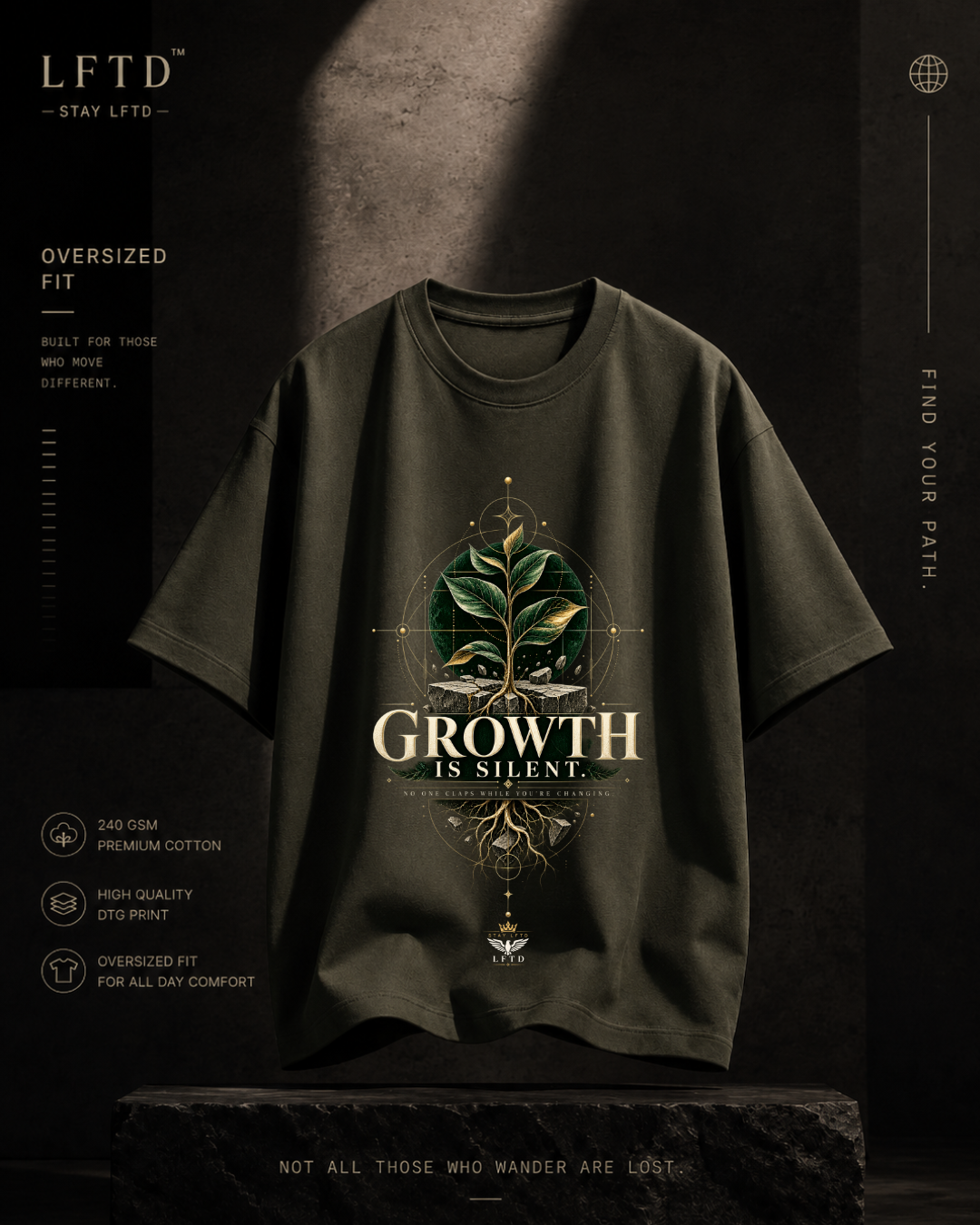 Growth Is Silent-Tree Graphic Tee
