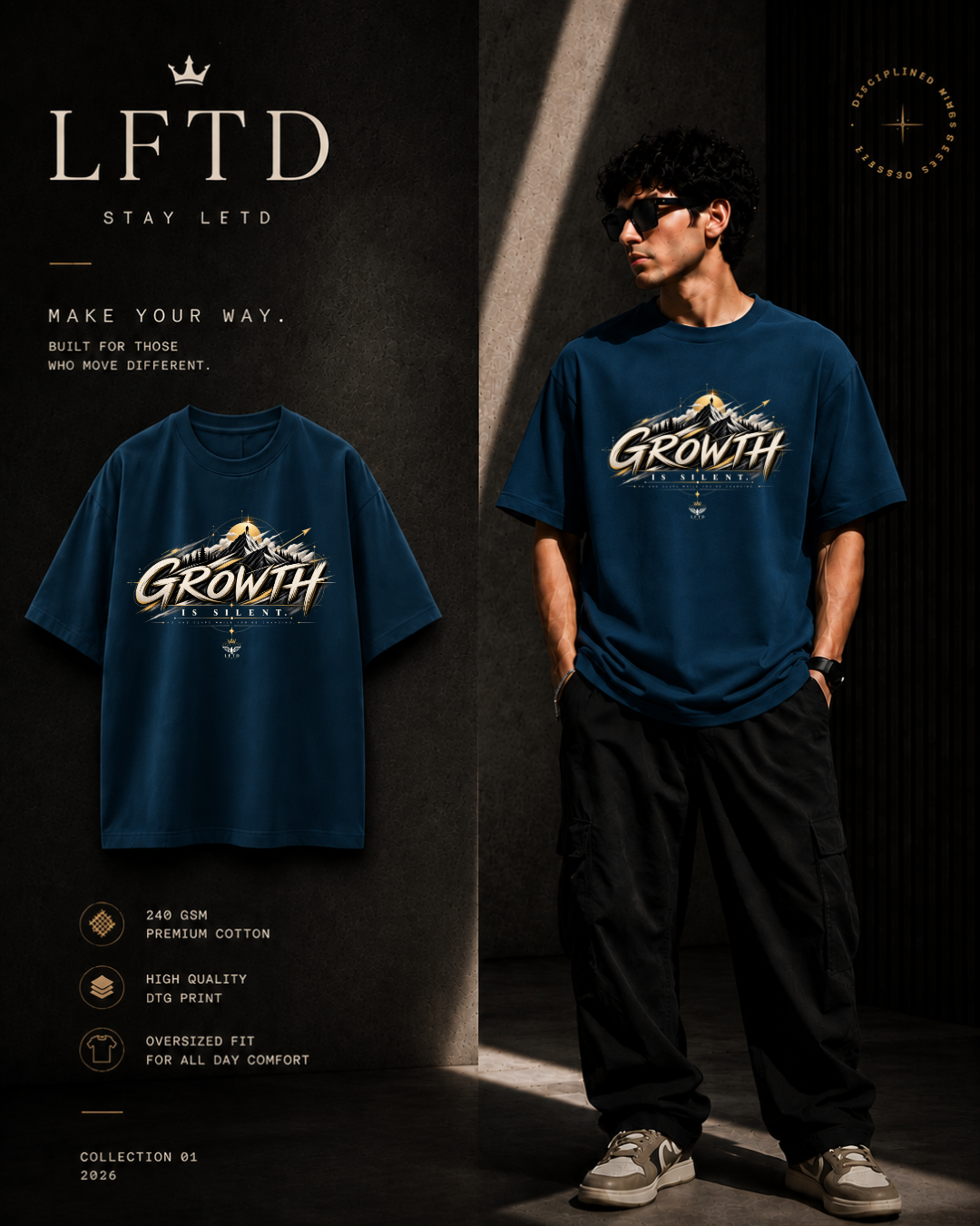 Growth is Silent-Mountain Graphic Tee