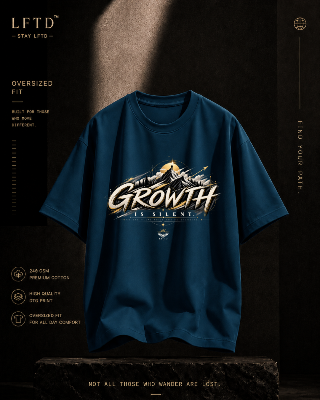 Growth is Silent-Mountain Graphic Tee