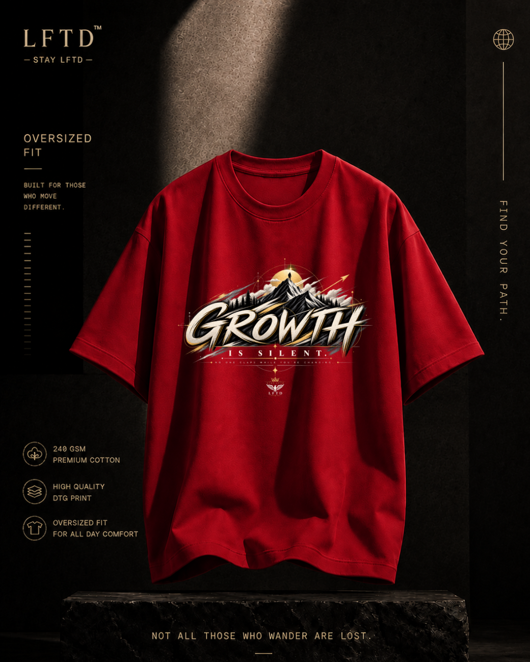 Growth is Silent-Mountain Graphic Tee